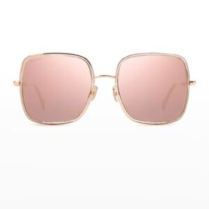 Jimmy Choo Jaylas Oversized Glitter Square Stainless Steel Sunglasses